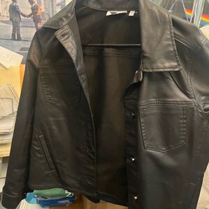 Black light weight leather jacket.